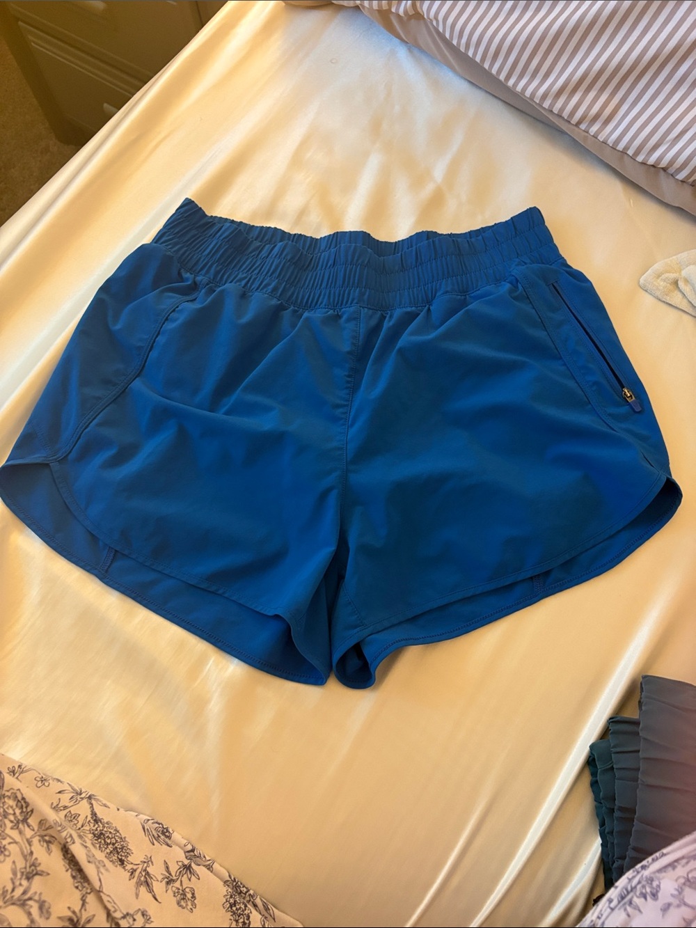 CRZ YOGA Royal Blue Athletic Shorts with Elastic Waist